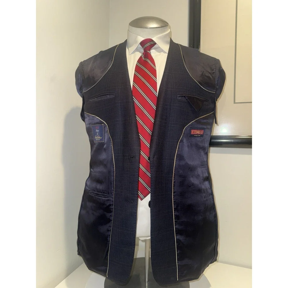 Brooks Brothers 1818 x E Thomas Plaid Regent 100% Wool Blazer Sport Coat Men 42L